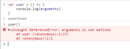 => 没有 arguments